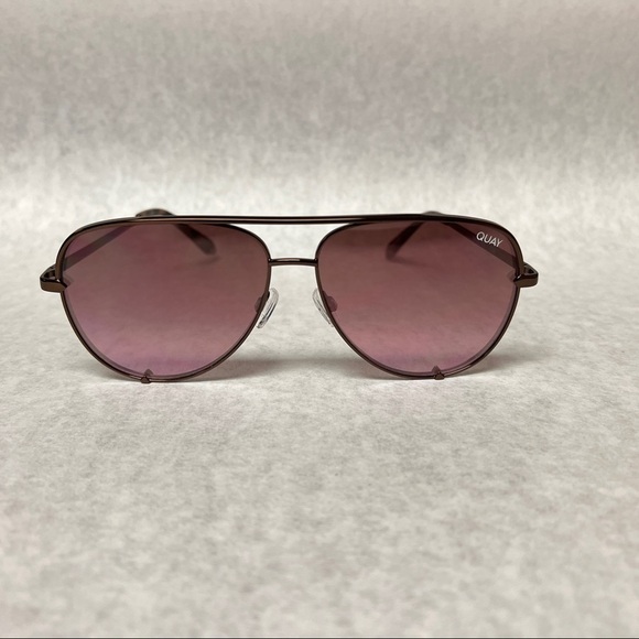 Quay Australia High Key Aviator Sunglasses Bronze Brown Pink main image 9